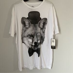 Social Republic Men’d Crew Neck Short Sleeve Wolf Printed Basic Tee size XL